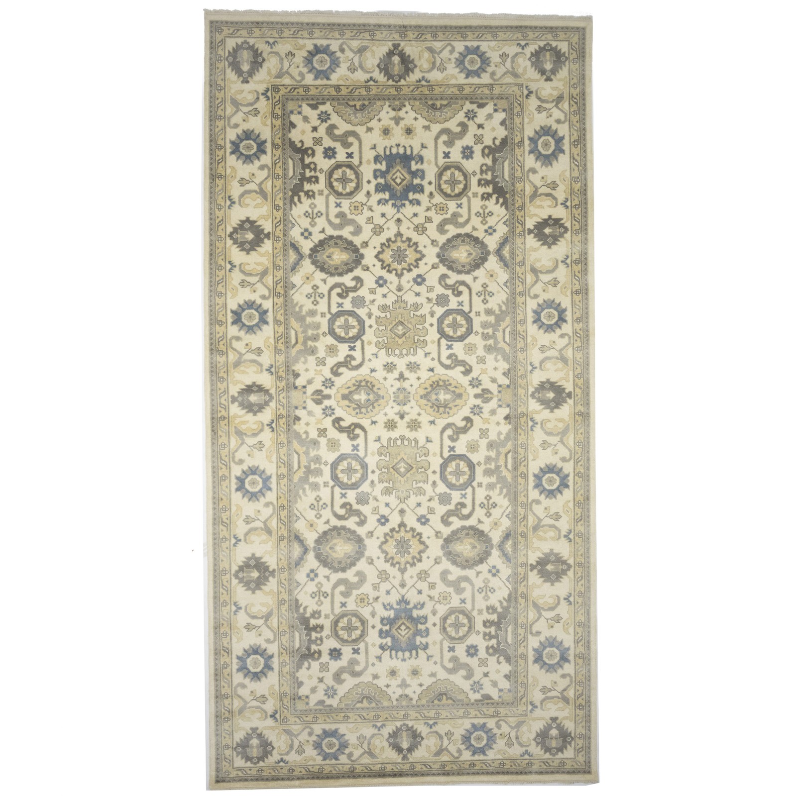 Oversized 9X18 Cream Floral Oushak Chobi Oriental Rug Room Carpet Home Decor