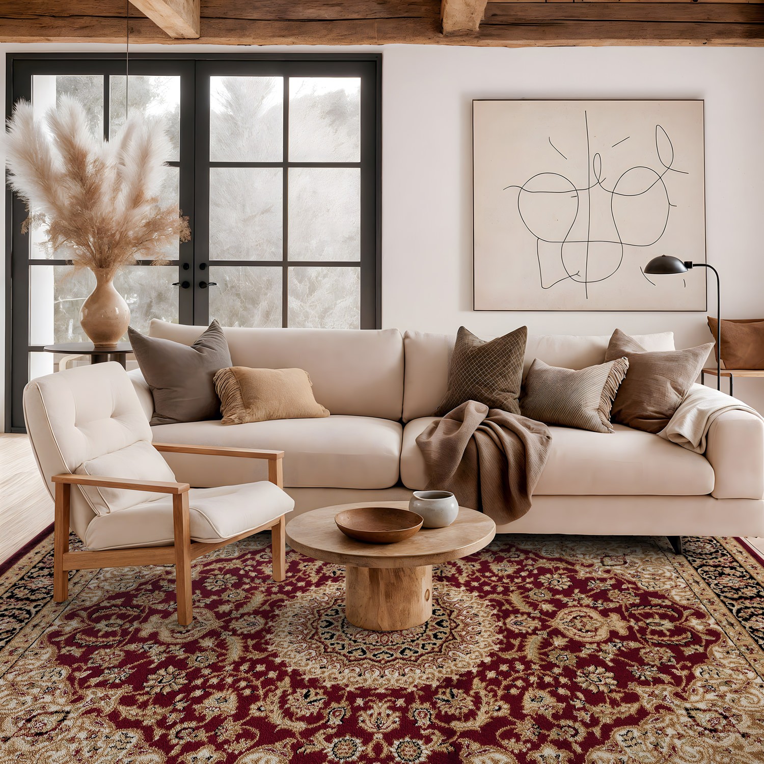 Rugshop Area Rug Traditional Oriental Medallion Carpet Rugs for Living Room 5×7
