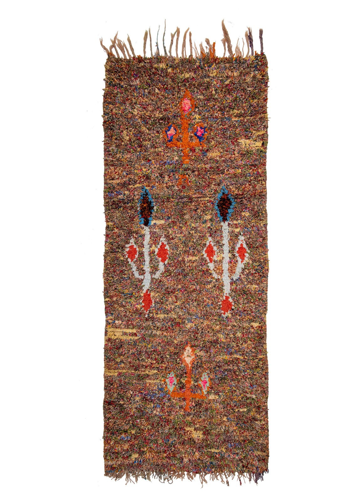 Handmade Bohemian Boucherouite Rug – Vintage Moroccan Rug [2’9×7’2]