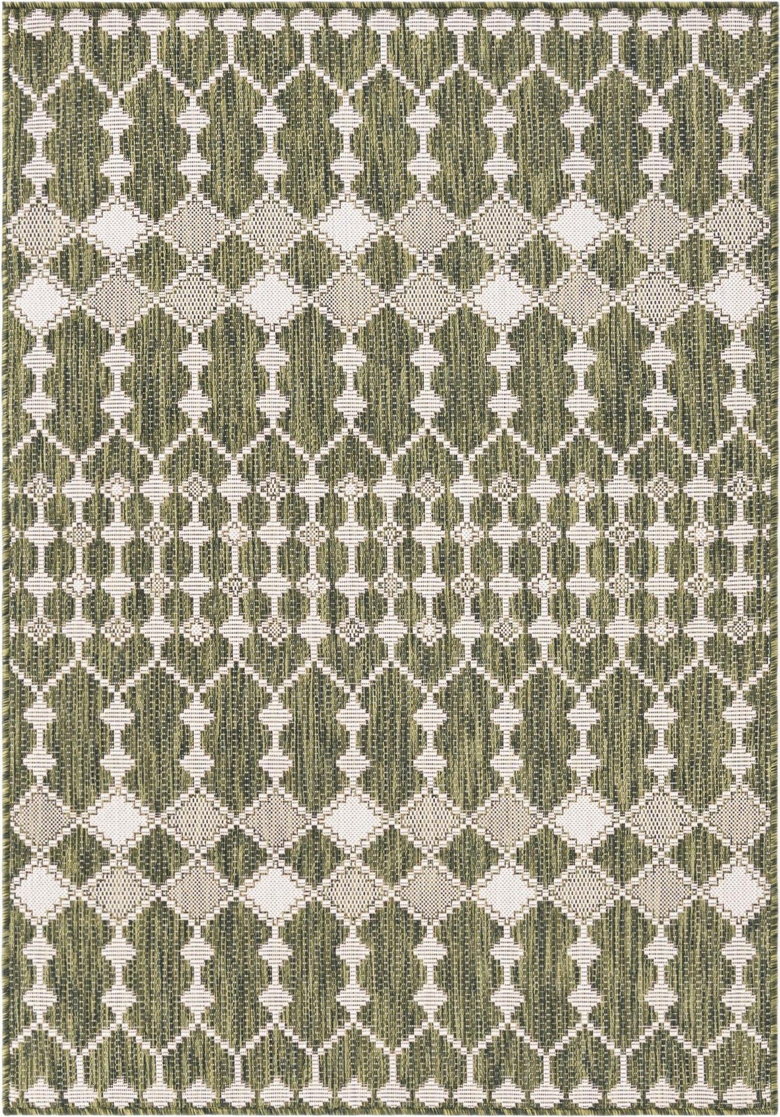 Outdoor Trellis Collection Area Rug – Traliccio (4′ 1″ x 6′ 1″ Rectangle, Gre…