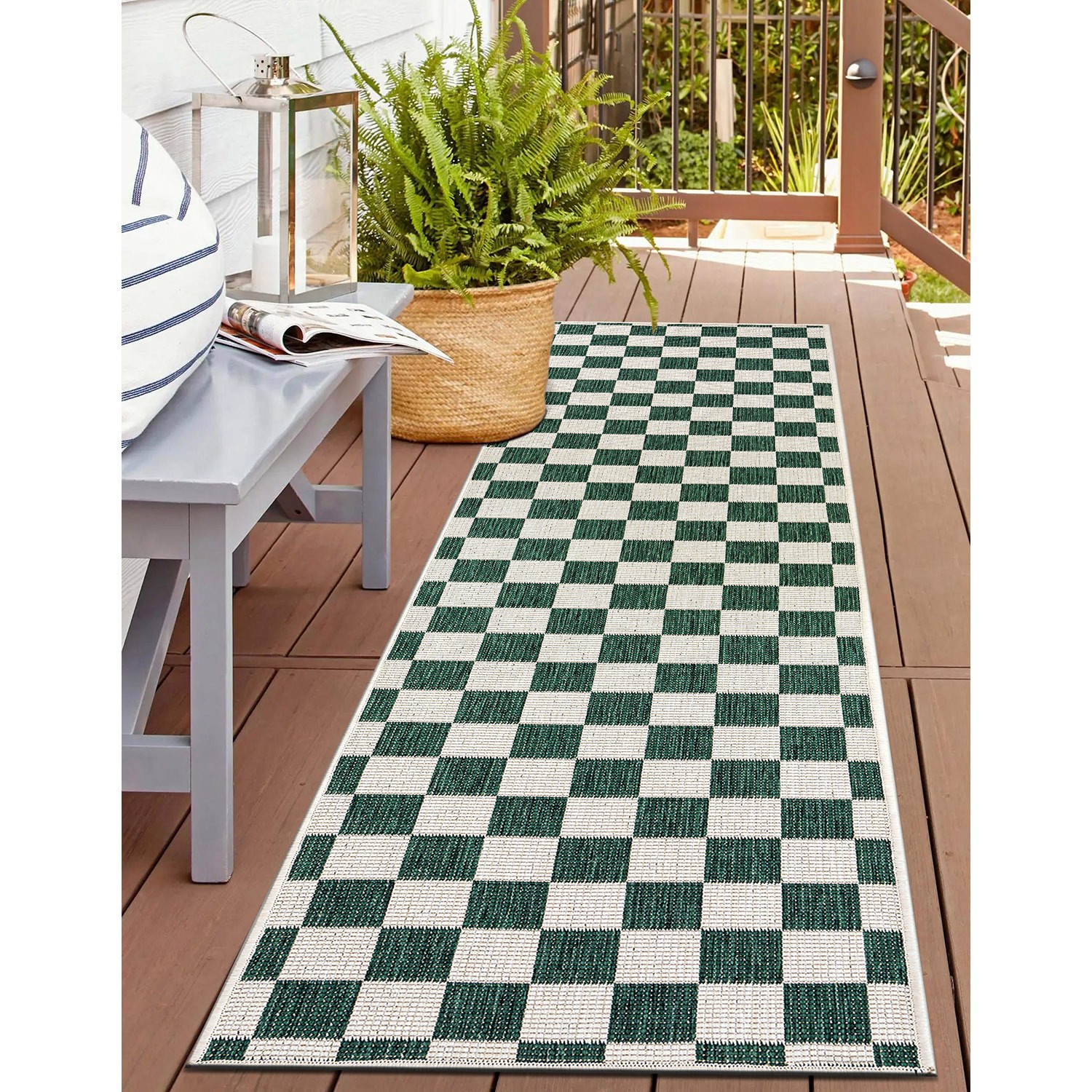 Rugshop Outdoor Rugs Runner Weather Resistant Reversible Hallway Runner Rug 2×7