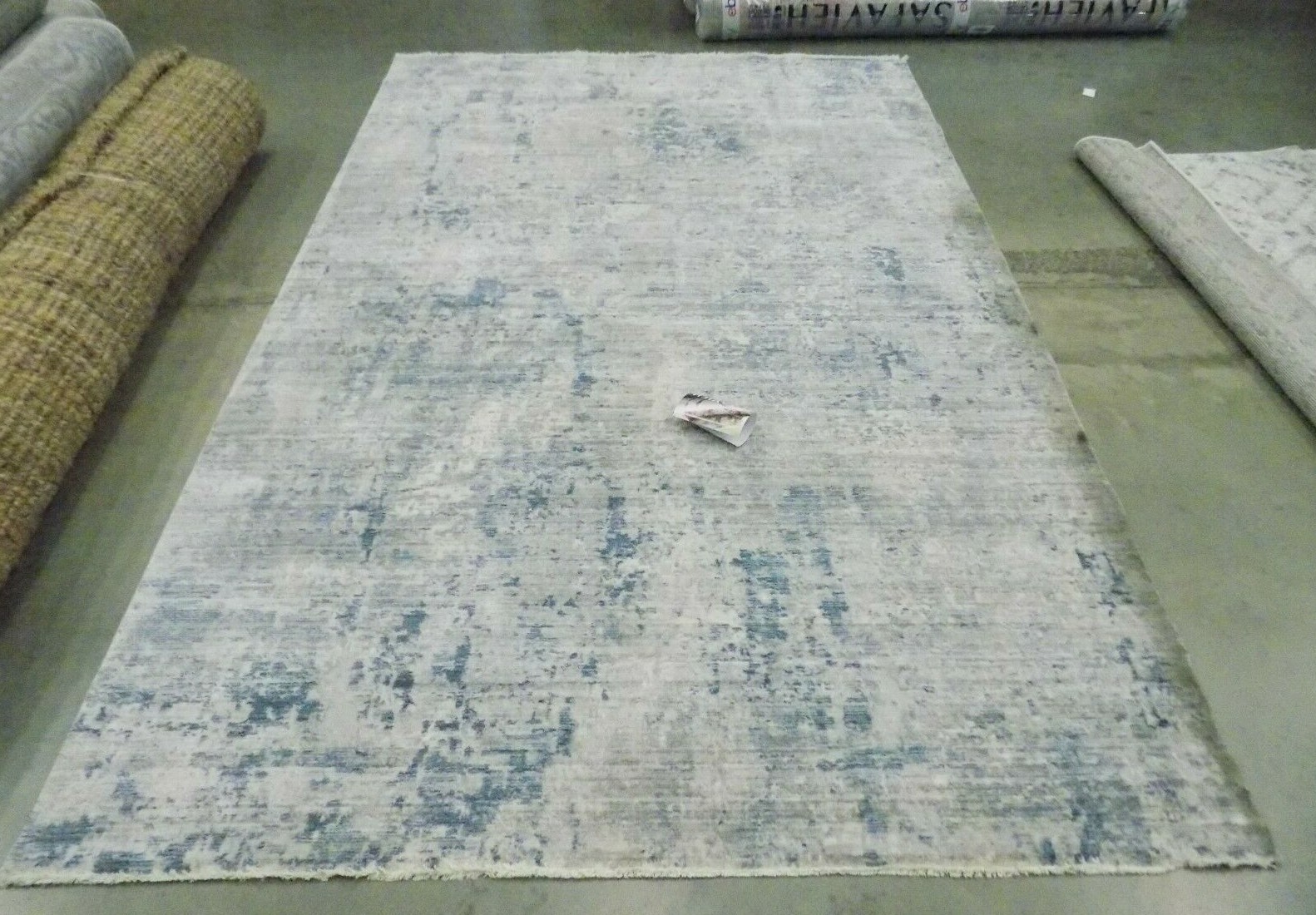 GREY / BLUE 5′ X 8′ Stained Rug, Reduced Price 1172584352 WNTB355F-5