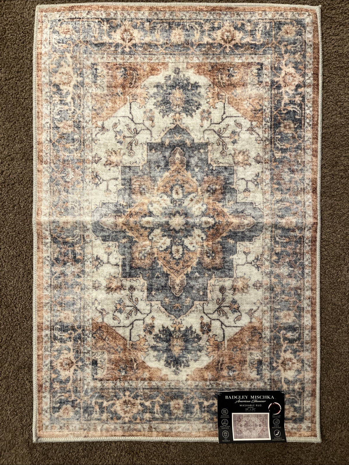Badgley Mischka RUGS 20” x 30” – NEW Set Of 2 Washable Very Elegant