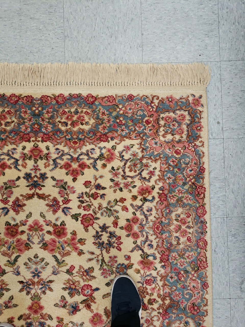 Karastan Ivory Panel Rug #788 700 series 4.3 X 6 WOOL 100% EUC