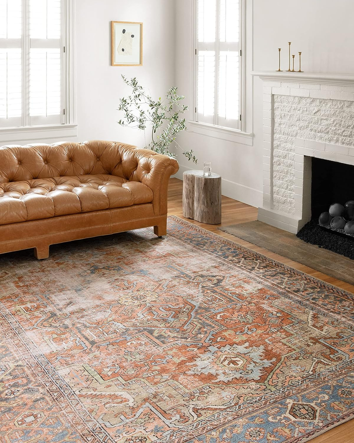 Loren Collection LQ-15 Terracotta/Sky 8’4″ x 11’6″ Area Rug