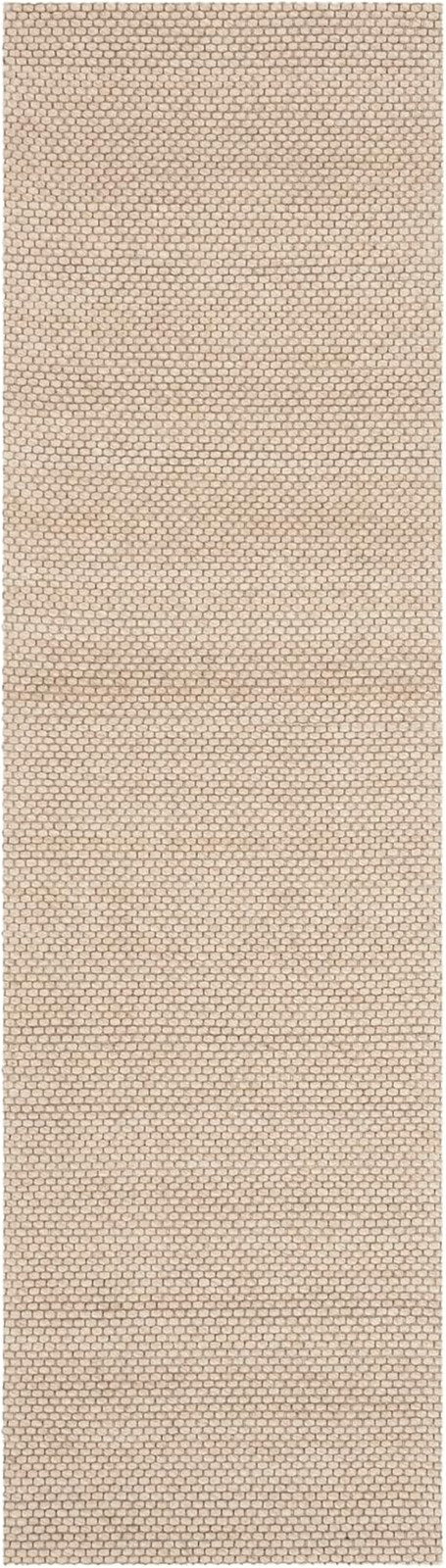 Handmade Beige Wool Runner Rug 2’3″ x 12′ for High Traffic Areas