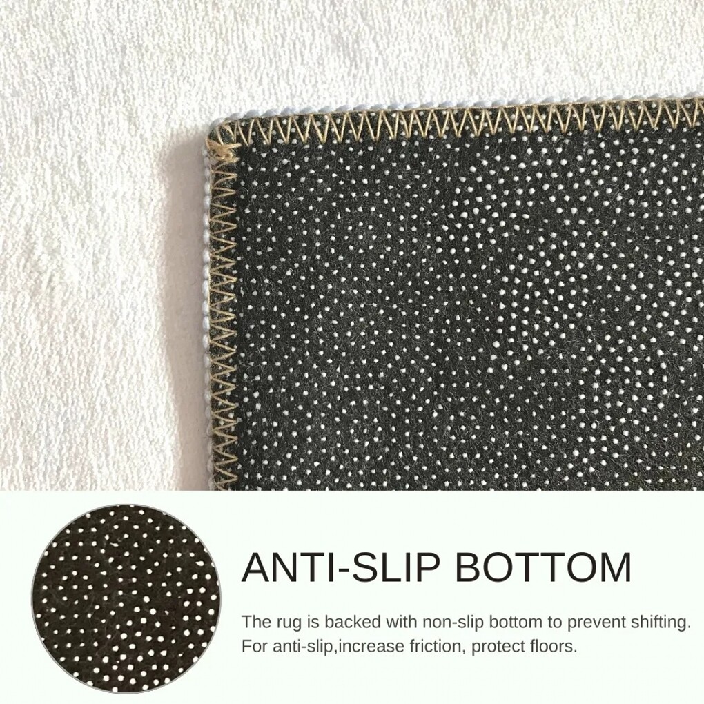 Abstract Marble Texture Black Modern Area Rug Unique Aesthetic Art Deco Carpet