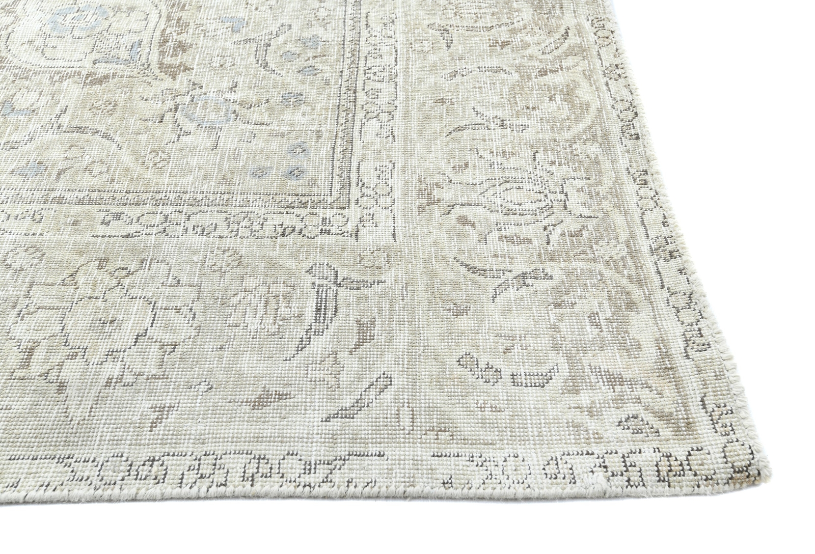 Antique Distressed Floral Medallion Rug Muted Vintage Oriental Carpet 10X11’6 ft
