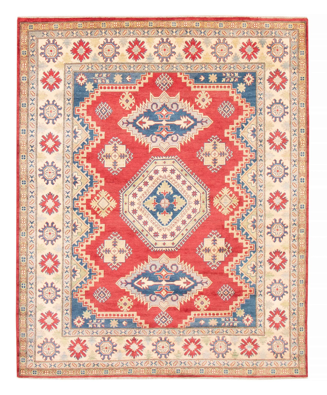 Traditional Hand-Knotted Geometric Area Rug 8’1″ x 9’10” Oriental Wool Carpet