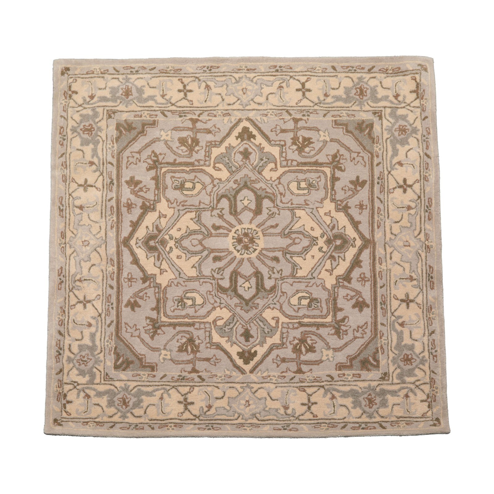 LoomBloom Multi Sizes Gray Hand Tufted Geometric Wool Area Rug