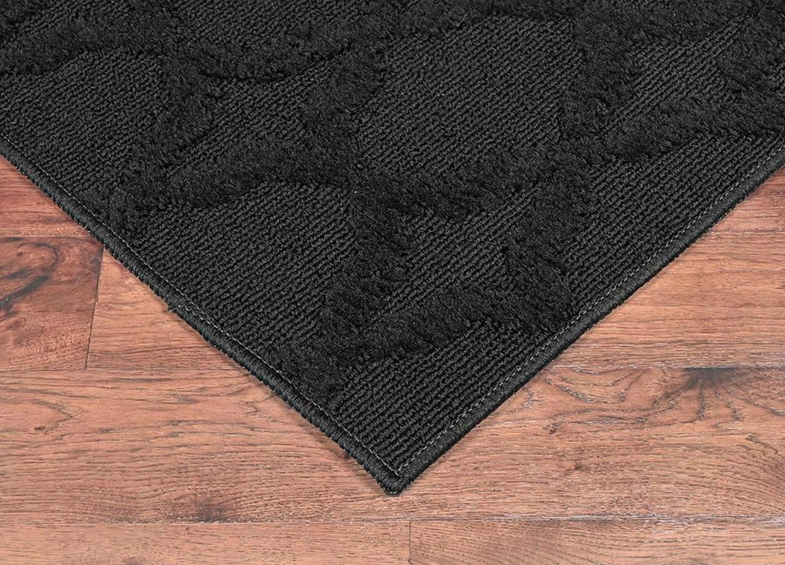 Sparta Non Slip Polypropylene 3 Ft. X 5 Ft. Black Area Rug- Ideal for Living Roo