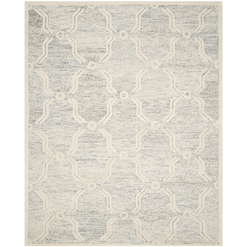 Hand-Tufted Wool Geometric Area Rug Cotton Backing Modern Home Decor 2’x3′ New
