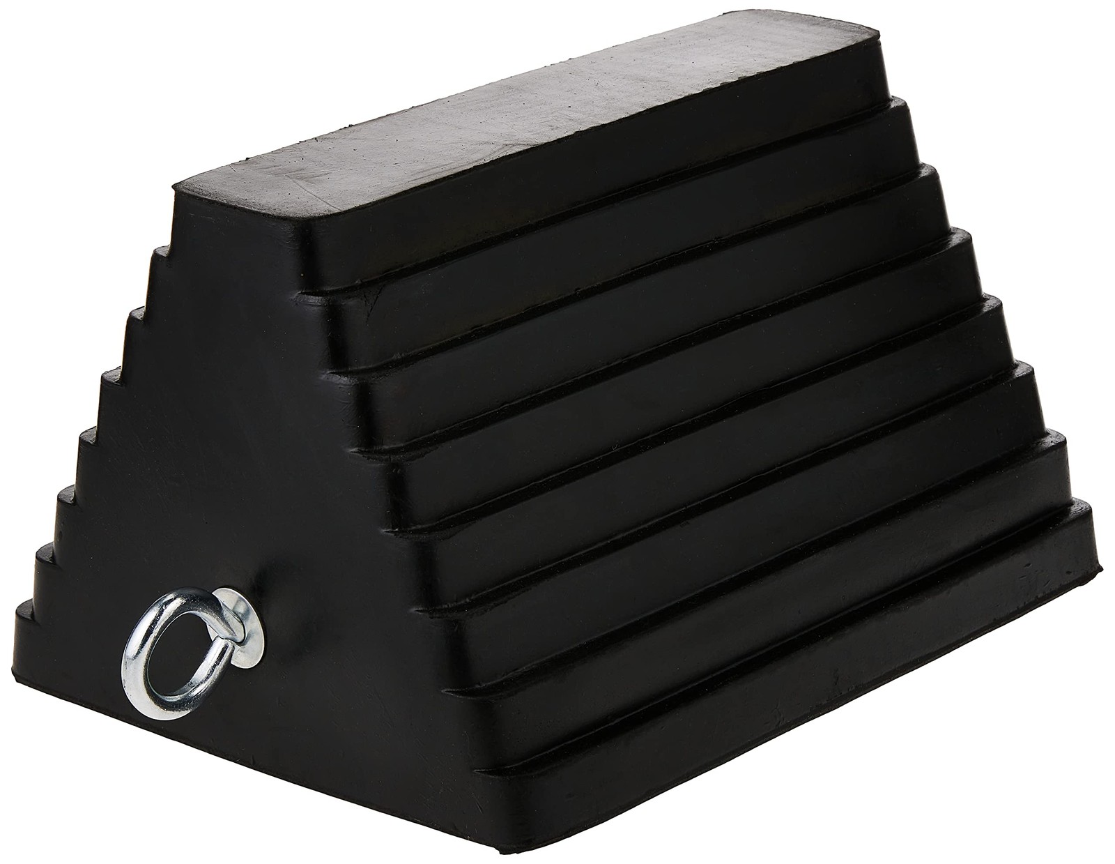 70073 Solid Rubber Heavy Duty Wheel Chock with Eyebolt, 1 Count (Pack of 1)