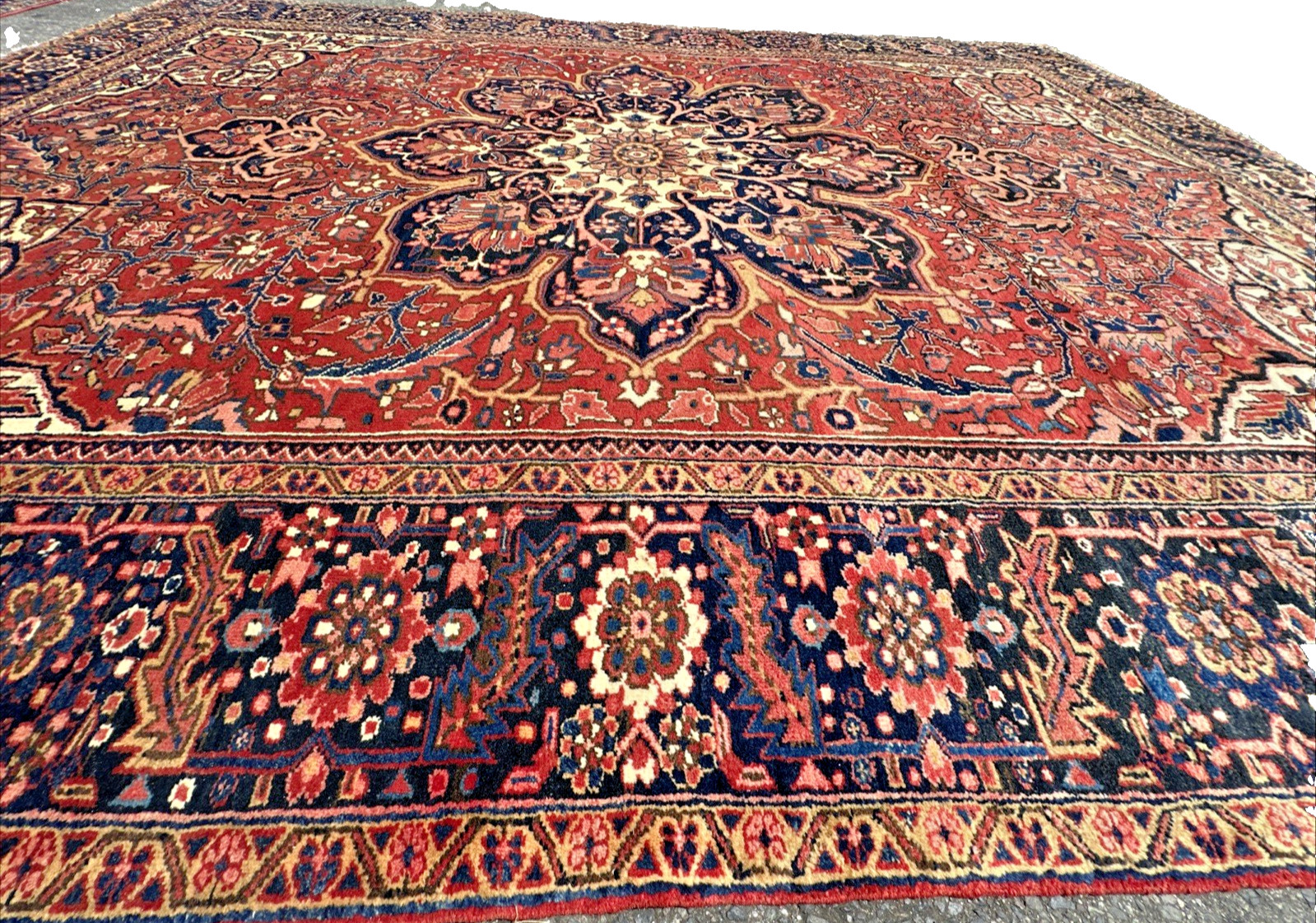 Auth: Antique Herize Rug Mystical Art Beauty Organic 10×12 NR