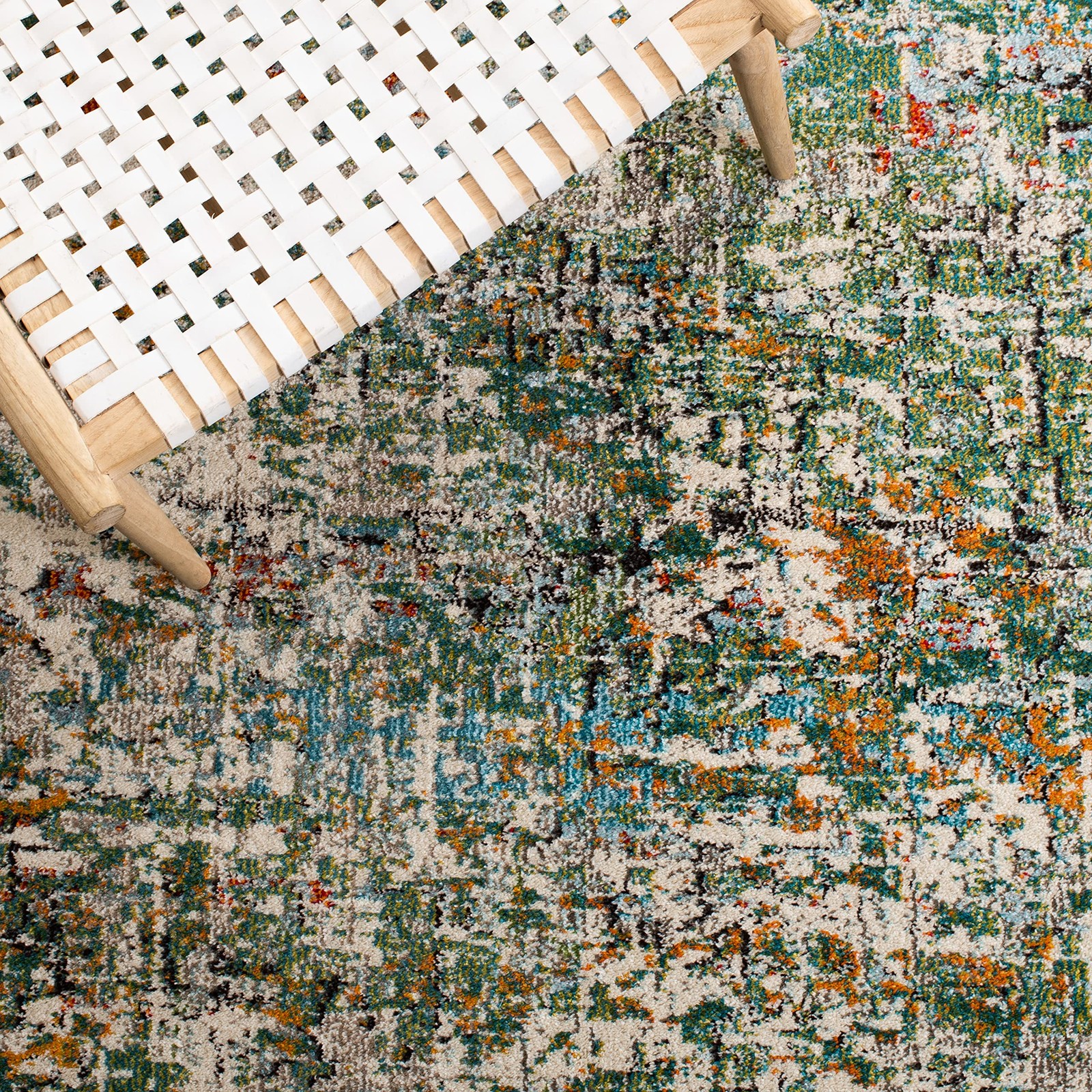 Madison Collection Accent Rug – 2’2″ x 4′, Green & Turquoise, Modern Abstract…