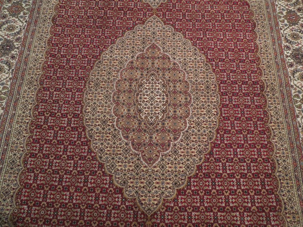 6′ x 10′ Tabriiz Mahii Wool & Silk Fine Quality Rug POM RED # PIX-18754