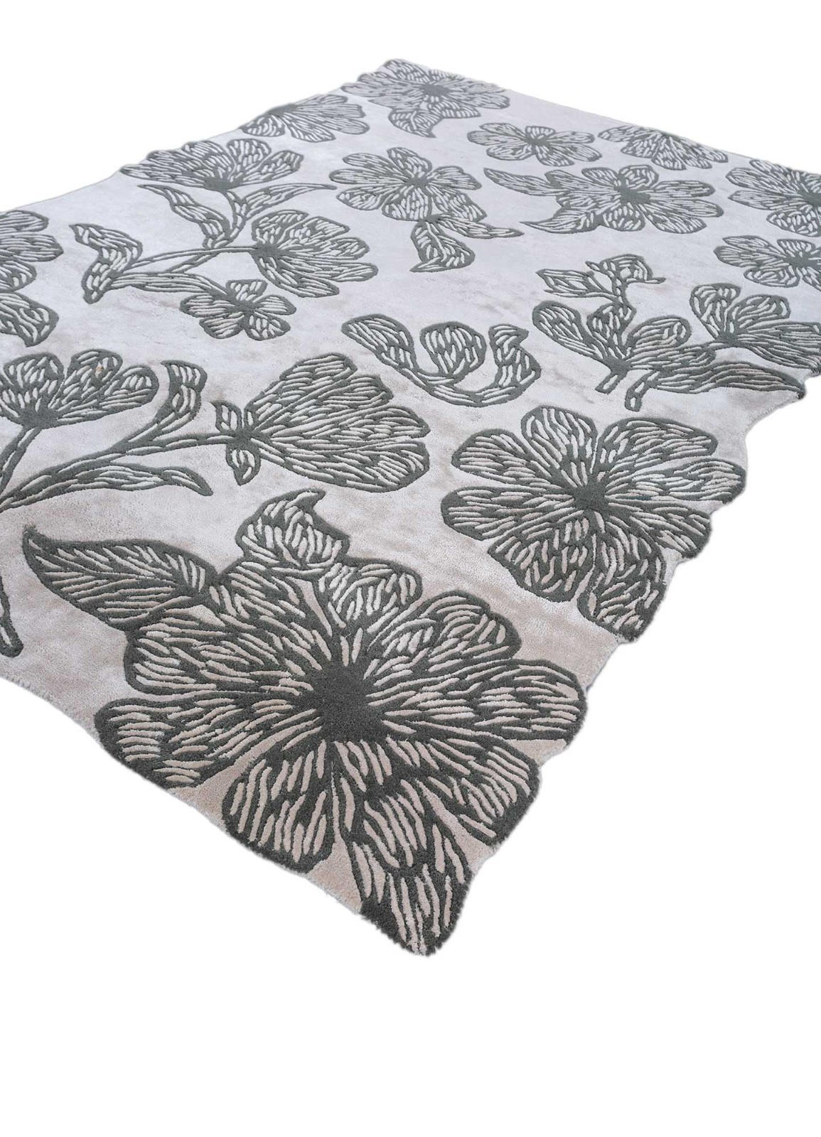 Boho Floral 5×8 6×9 Handmade Wool Rug | Hand Tufted Living Room, Bedroom Decor