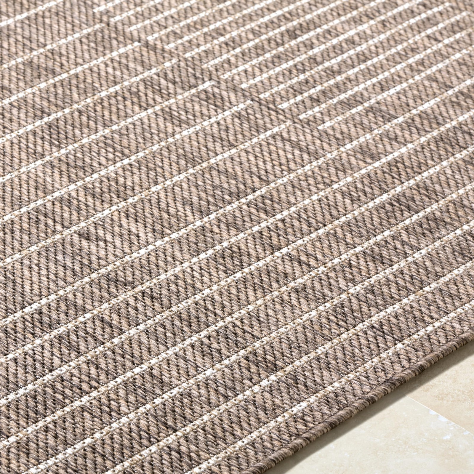 Livabliss X Galey Alix Rye Modern Indoor/Outdoor Area Rug 27 X 73 Dark Brown