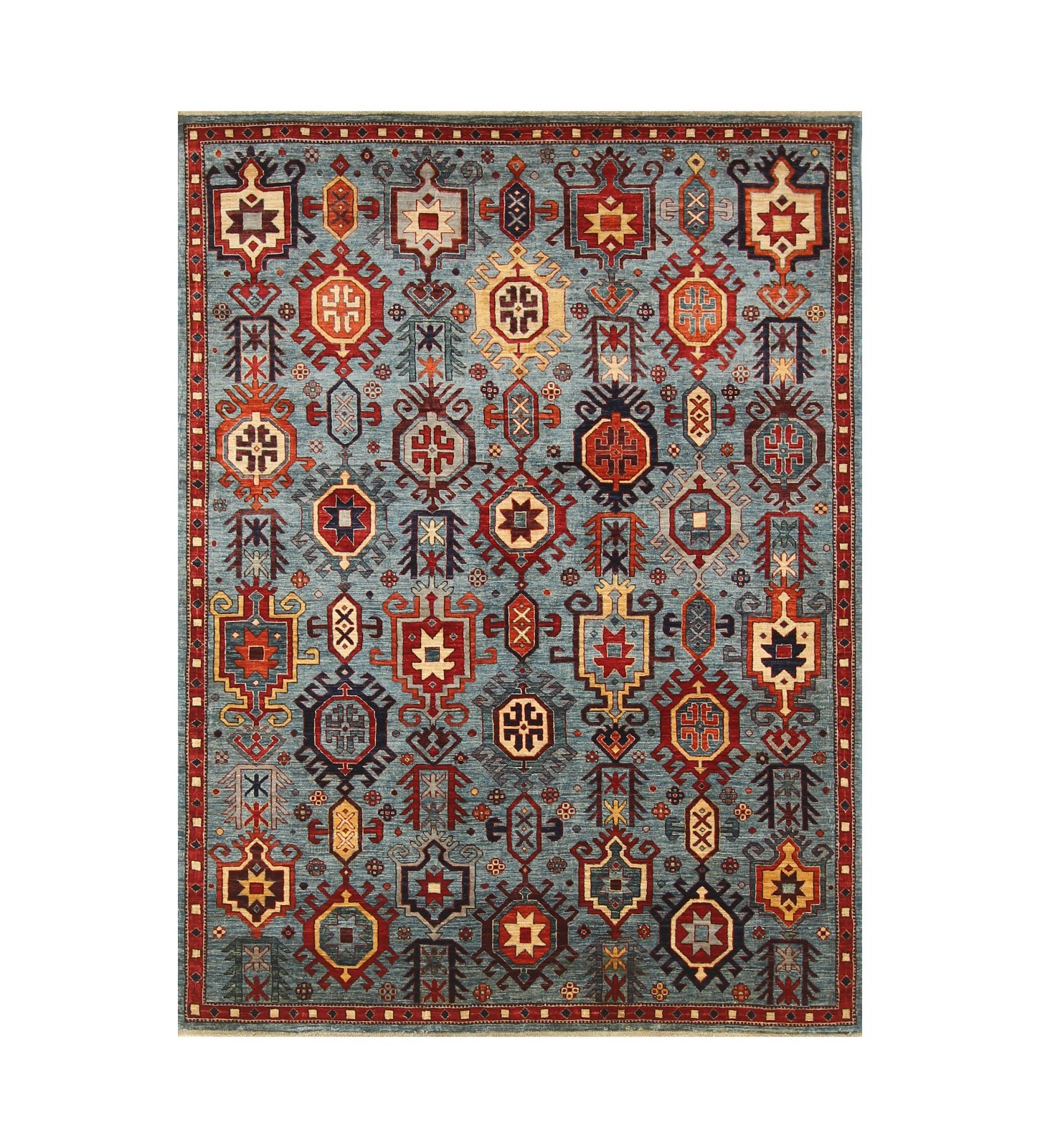5×7 ft Blue Oushak Afghan Hand Knotted Wool Area Rug