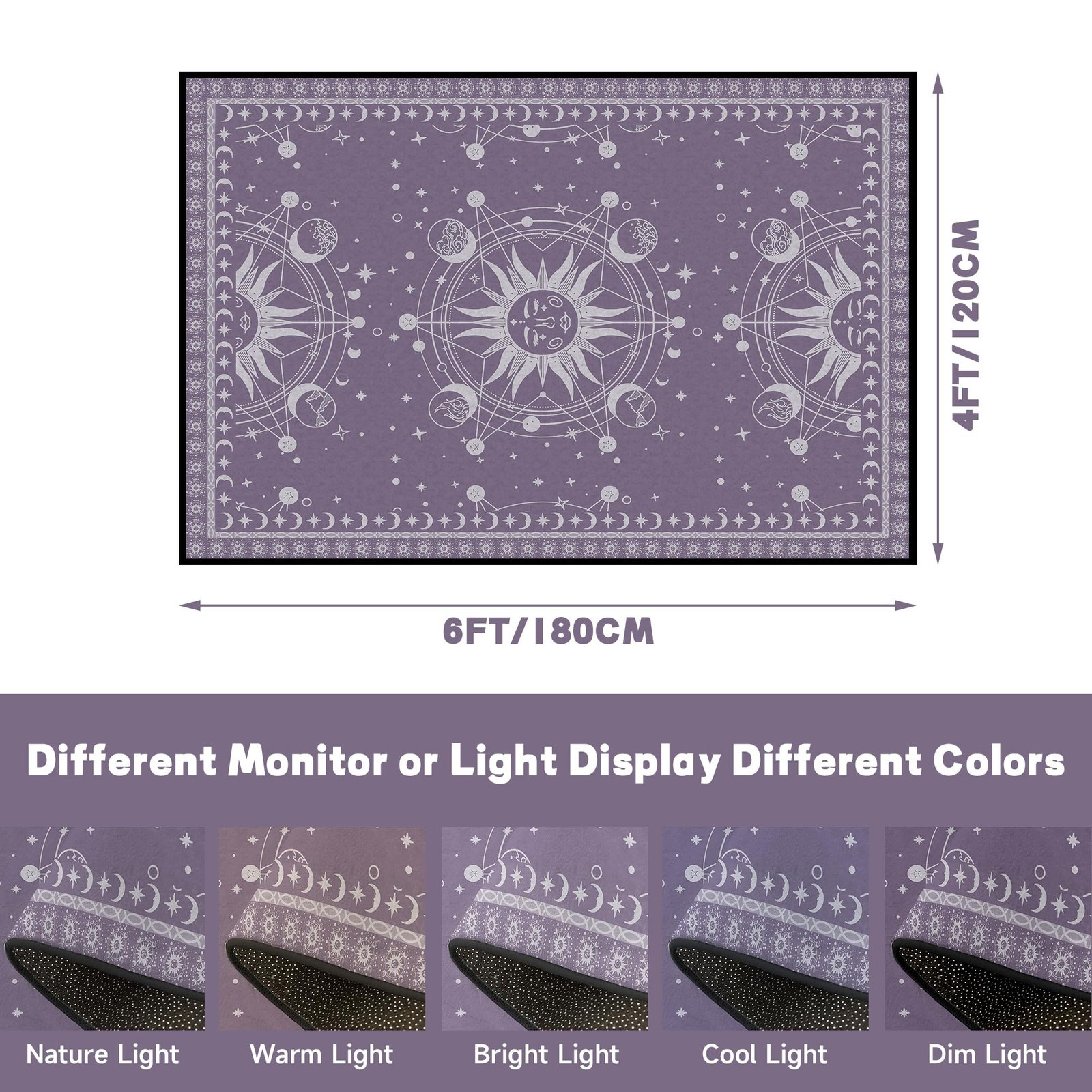 Ceryuee Large Sun And Moon Rug Boho Celestial Area Rugs For Bedroom Dorm Living
