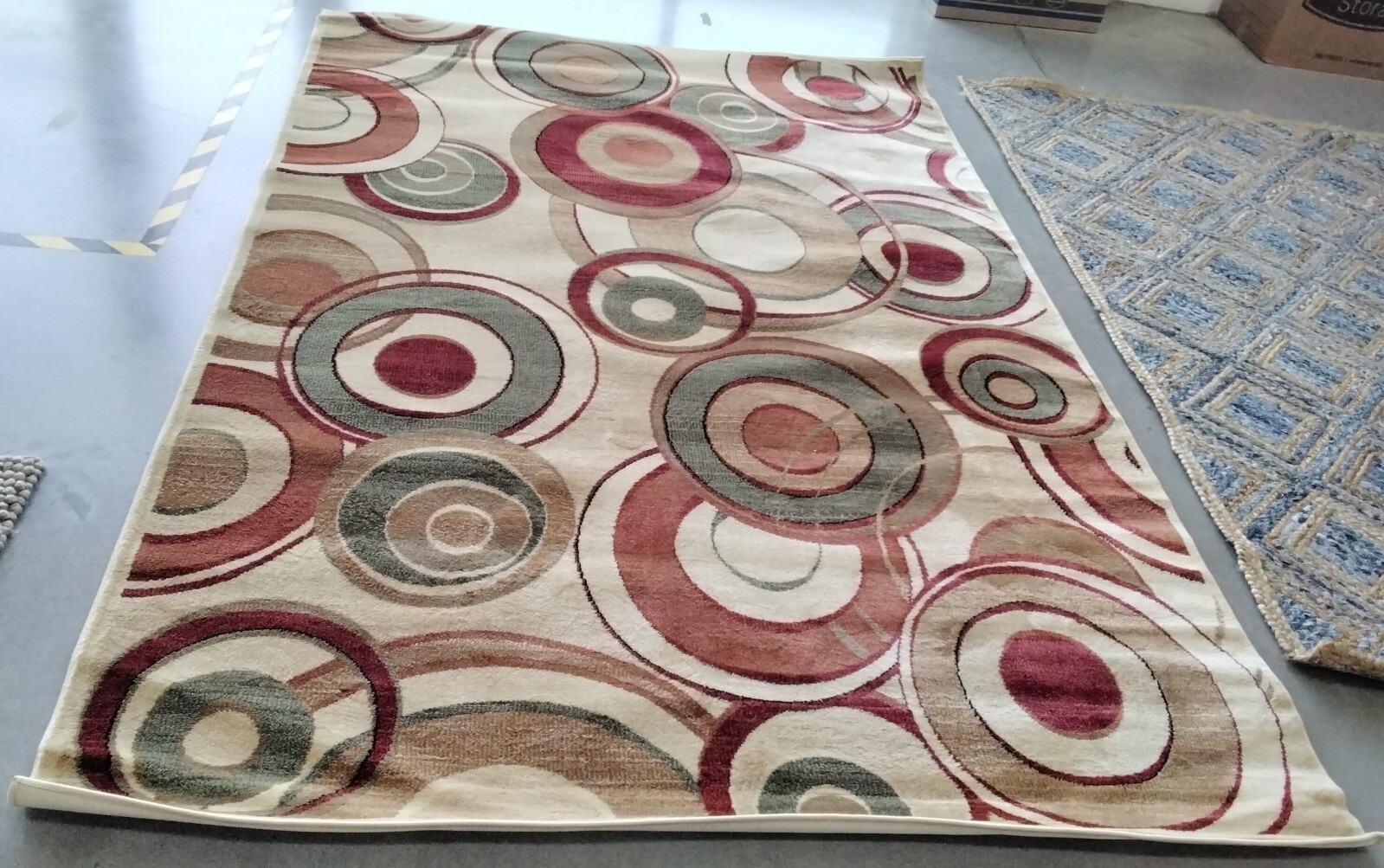 IVORY / MULTI 6′ X 9′ Back Stain Rug, Reduced Price 1172756125 LNH225A-6