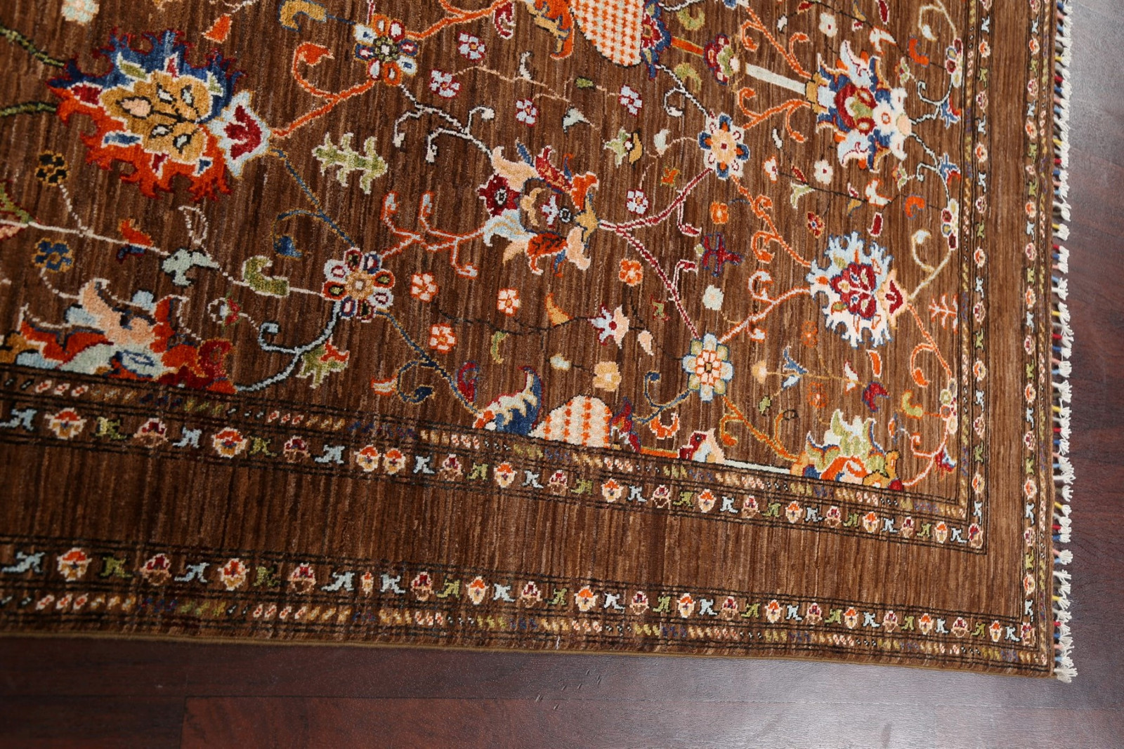 100% Vegetable Dye Brown Wool Ziegler Oriental Area Rug Hand-made Carpet 5×7