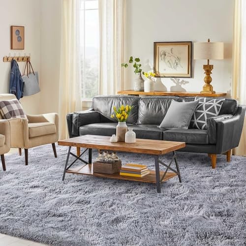 FinRèc 5×8 Feet Light Rugs for Bedroom Living Room, 5′ x 8′ (Rectangular) Grey