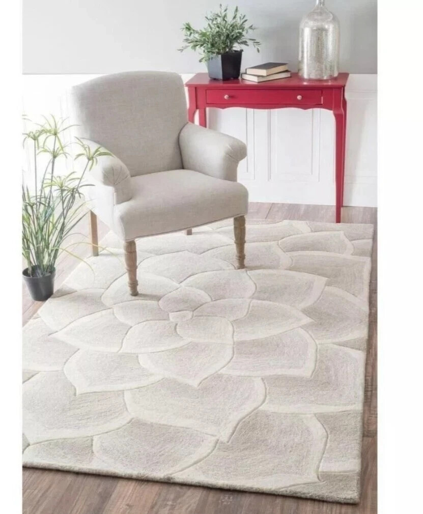 Custom 8ft x 2.5ft Hand-Tufted Wool Runner Rug Set of 2 | Floral Design | India