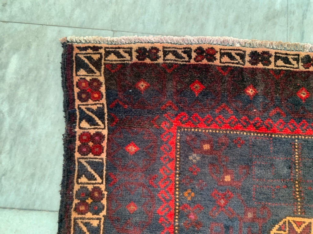 2×2 ft Vintage Pakistani/Afghan Rugs Handmade Rug Bukhara Rug Tribal Wool Rugs
