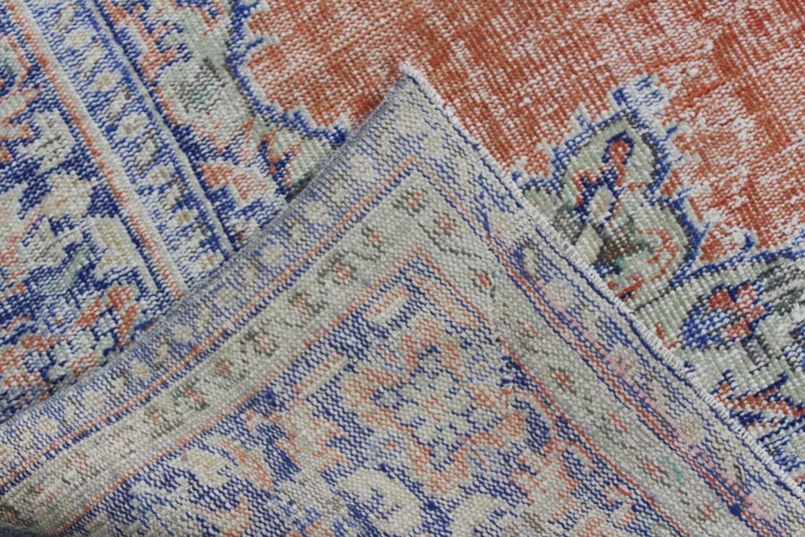 7,4×10,2 ft Vintage Rug, Oversize Turkish Rug, Orange Oriental Rug