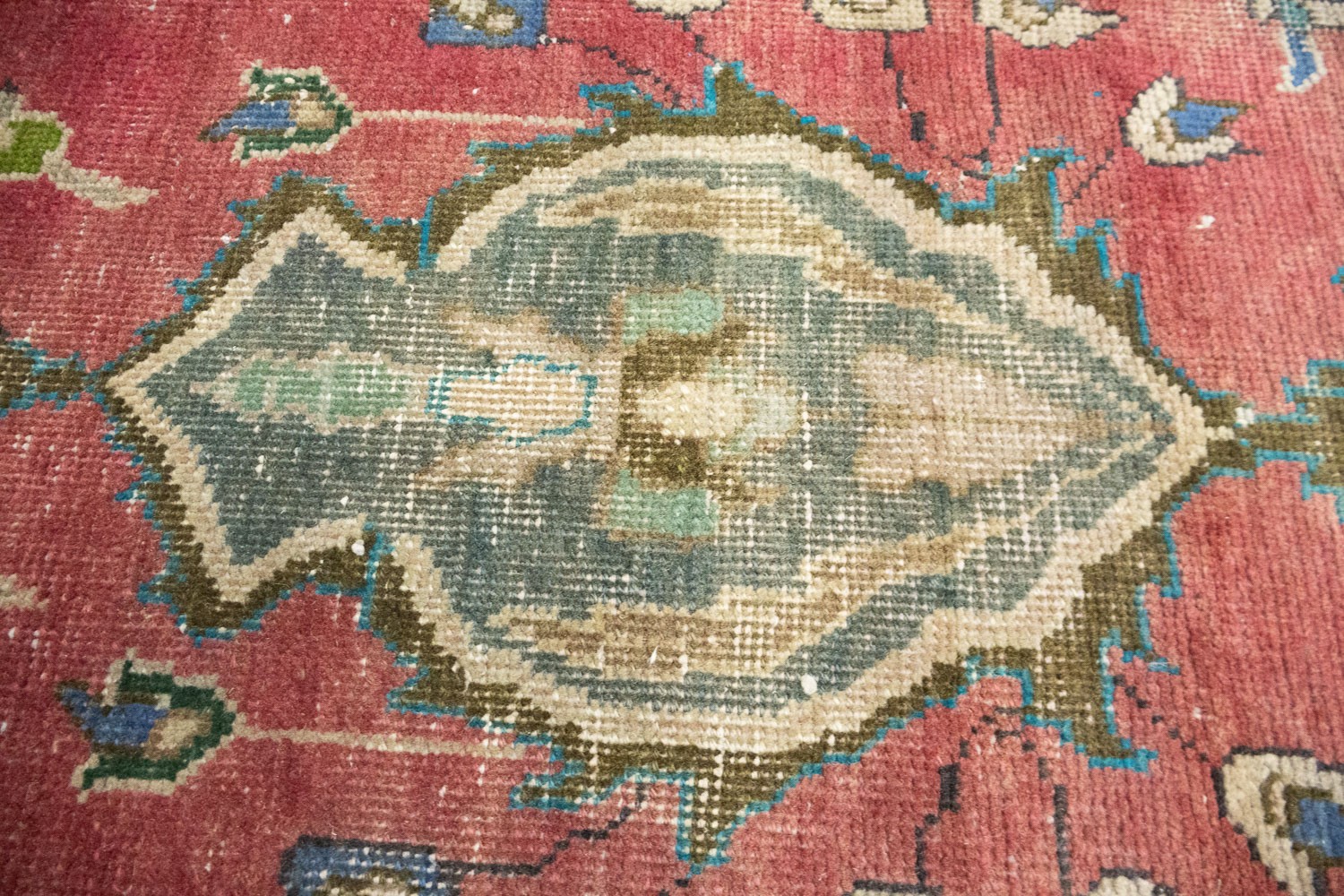 Semi-Antique Distressed Floral Oriental Wool Rug Home Decor Carpet 9’6×12’5 Ft