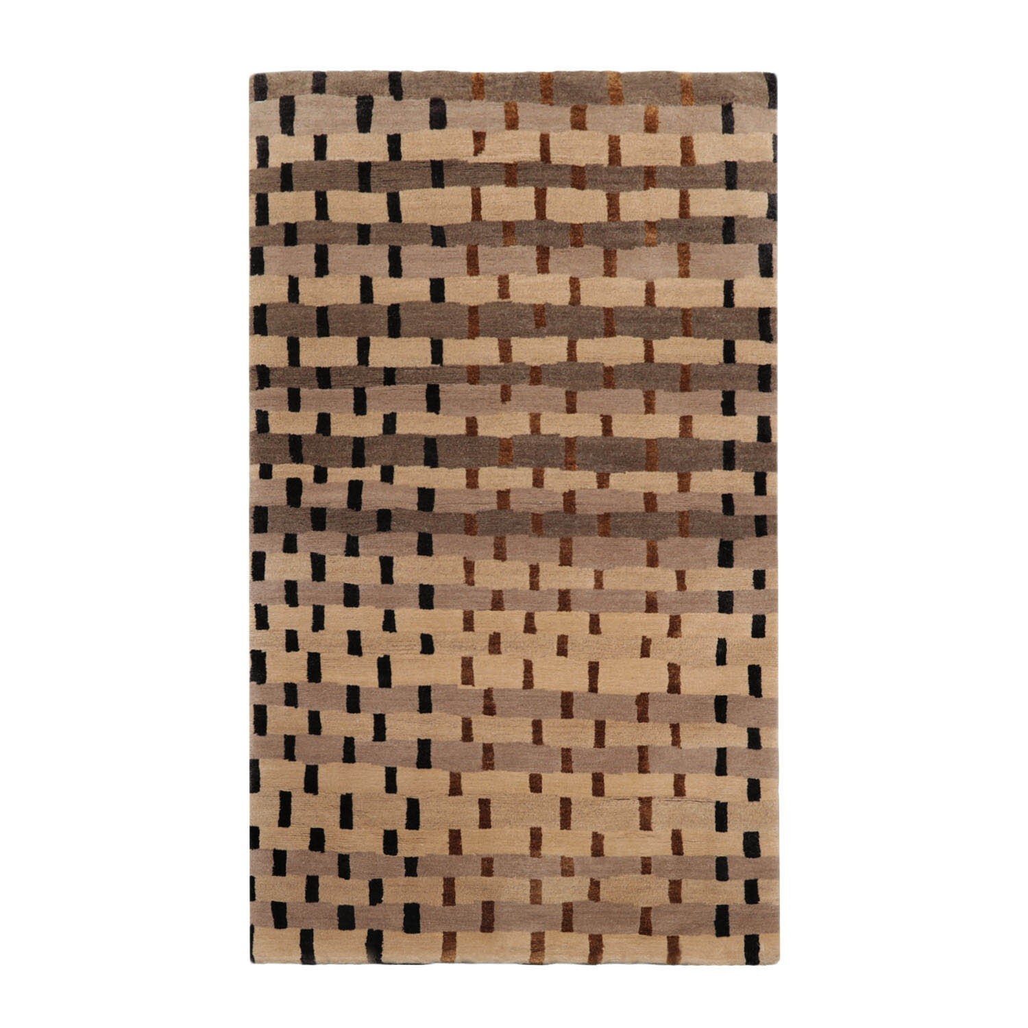 Tufenkien Rag Weave Blue Ridge Hand Knotted Wool Silk Tibetan Area Rug Tan 3’x5′