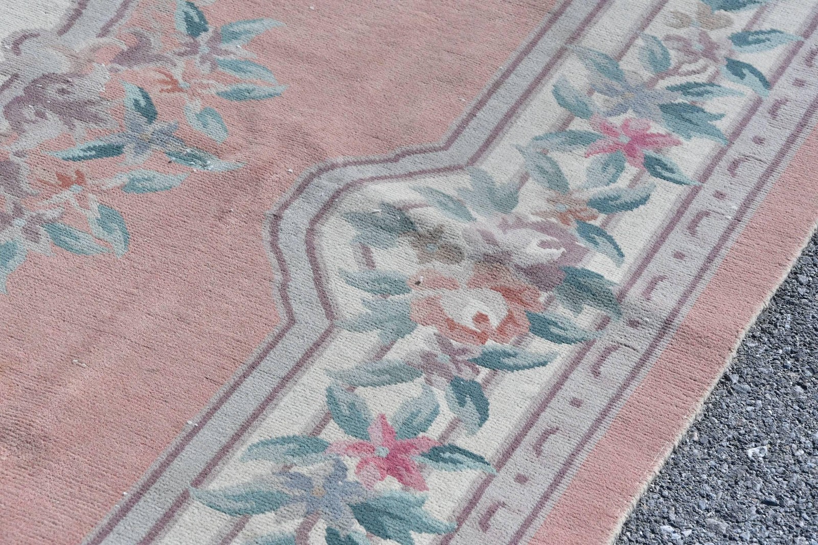 Vintage Rug, 6,5×9,7 ft Large Turkish Rug, Pink Green Ikat Rug