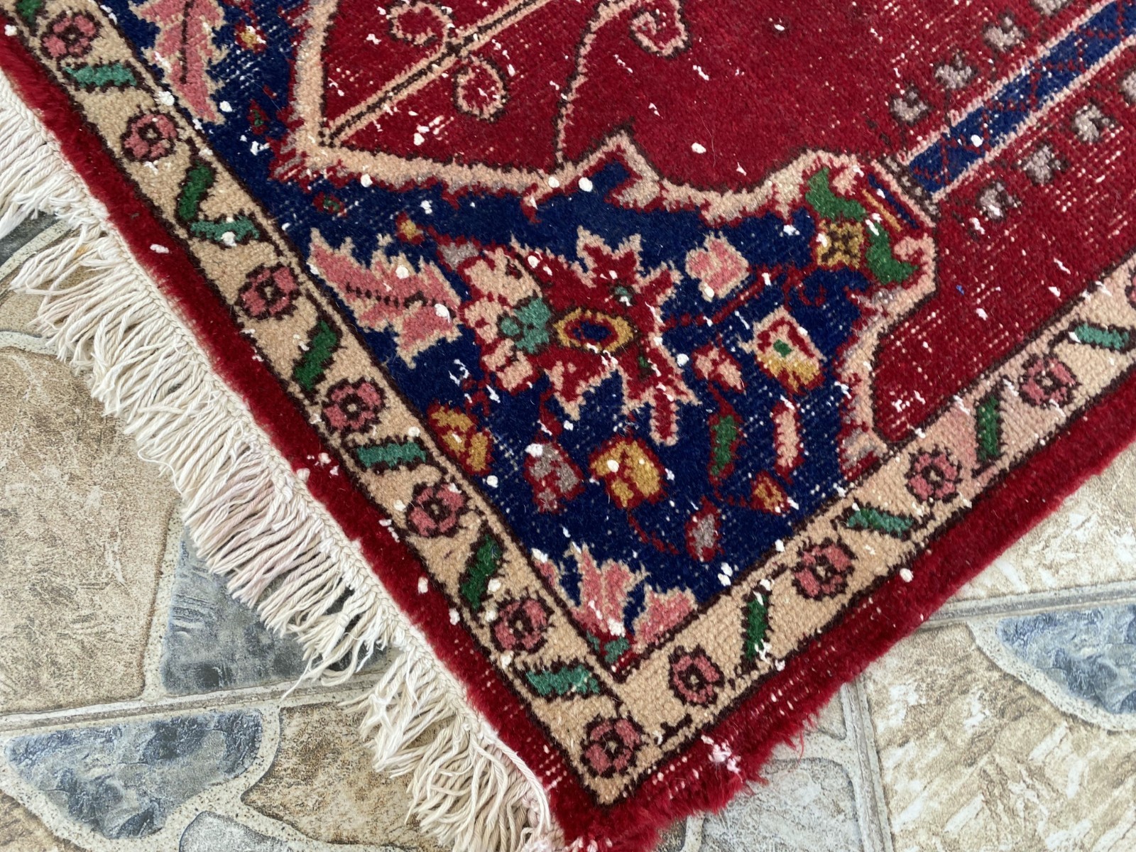 Pre 1980’s ANTIQUE ANATOLIAN FARMHOUSE RUG – GEOMETRIC PRAYER TURKISH VINTAGE