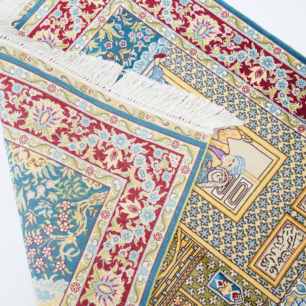 Zhiyi 2.7x4ft Handmade Silk Area Rug Hanging Tapestry Hand-knotted Carpet 210A