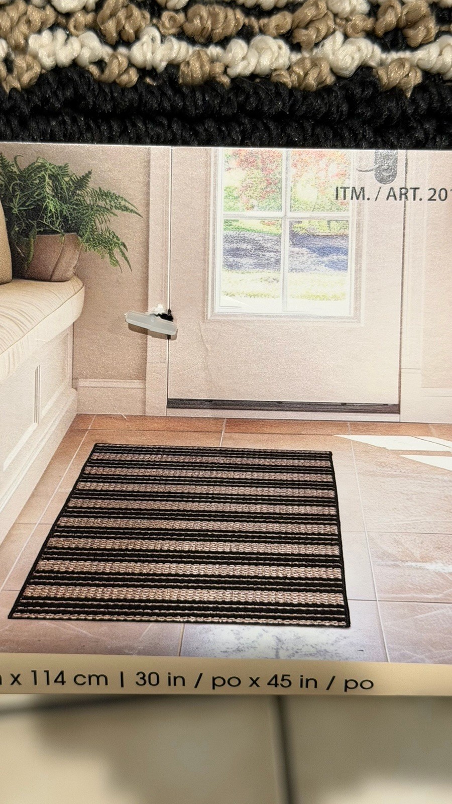 Mohawk Home, 30″ x 45″ Accent Rug Machine Washable Black & Beige Stripes New