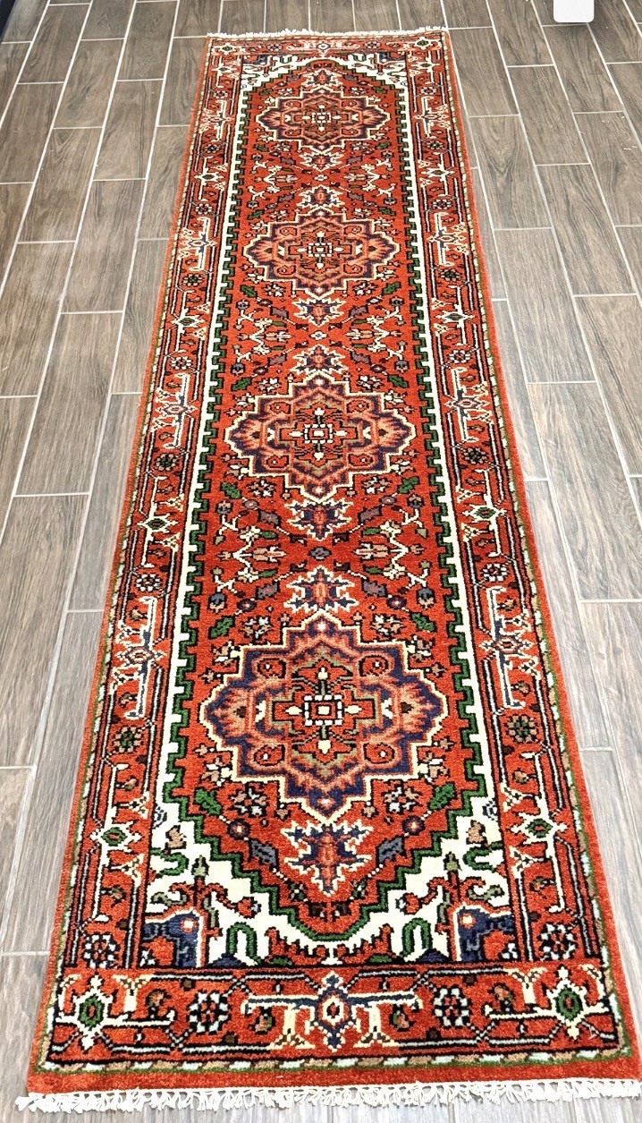 2′ 7” x 10’6”ft. Vegetable Dye Hand Knotted Authentic Traditional Runner