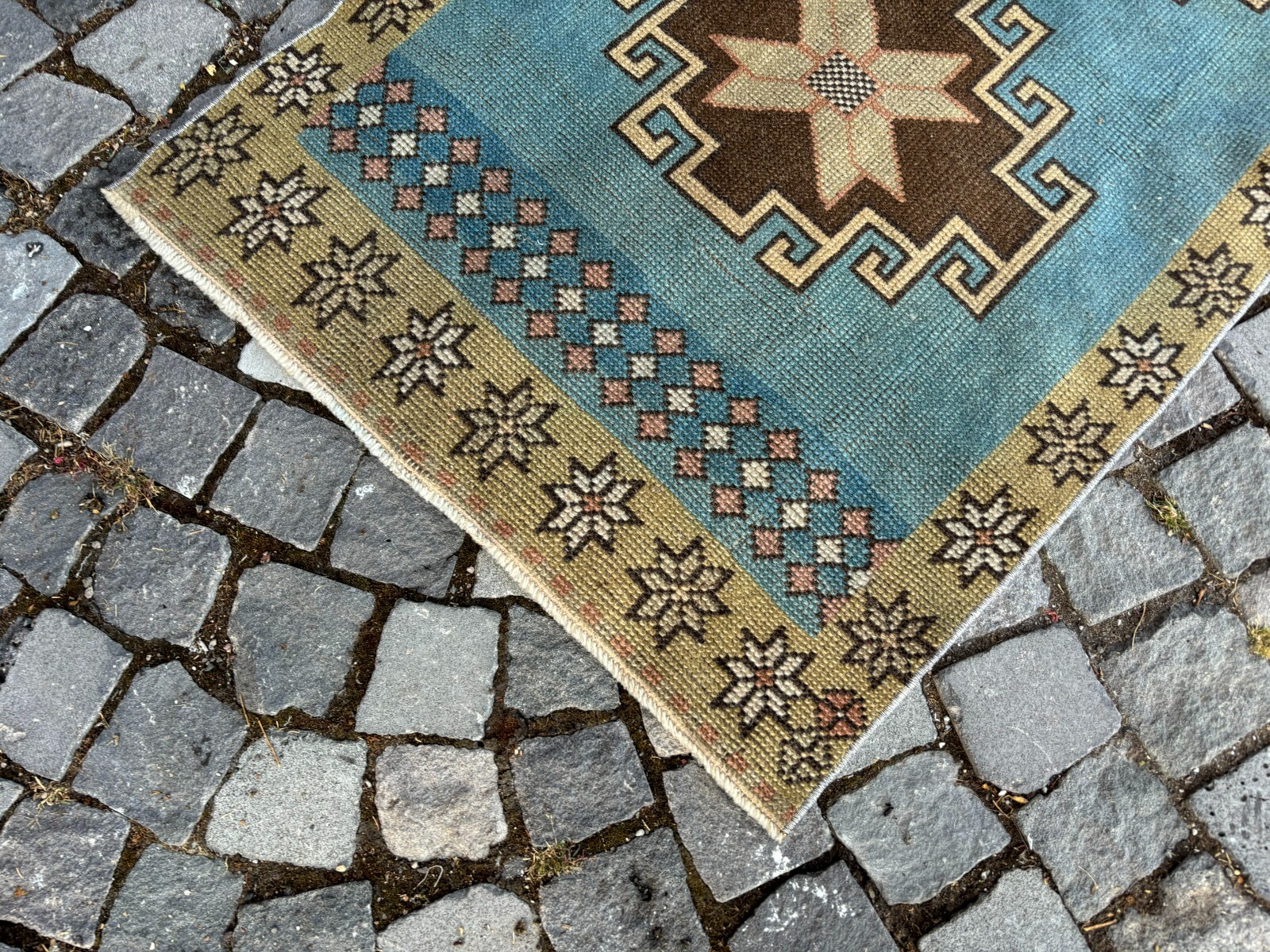 Wool rug, Area rug, Vintage rug, Turkish rug, Bohemian rug 2,5 x 4,3 ft