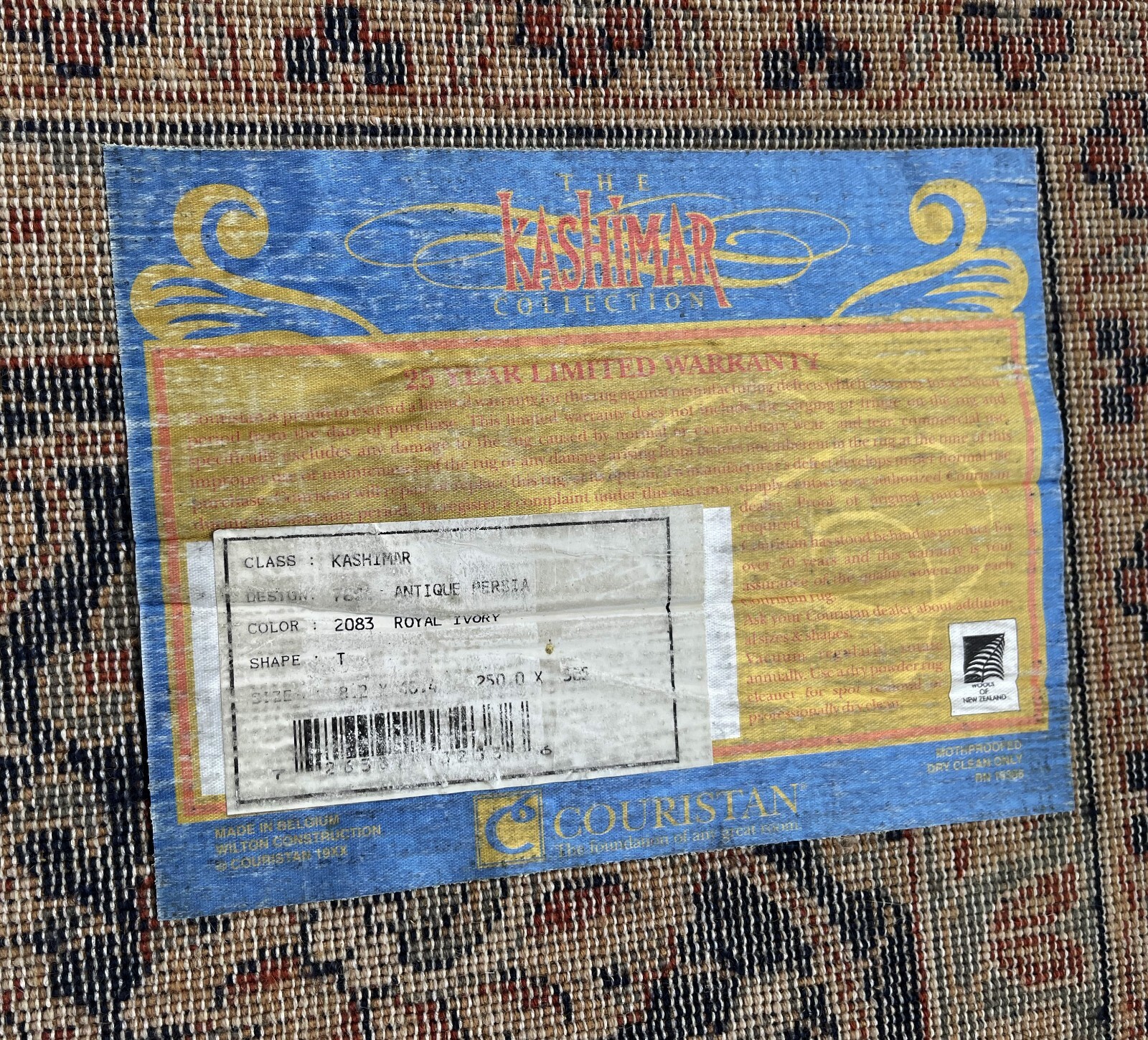 Royal Couristan Kashimar Collection 8’2 X 10’2″ Wool Area Rug Antique Belgium