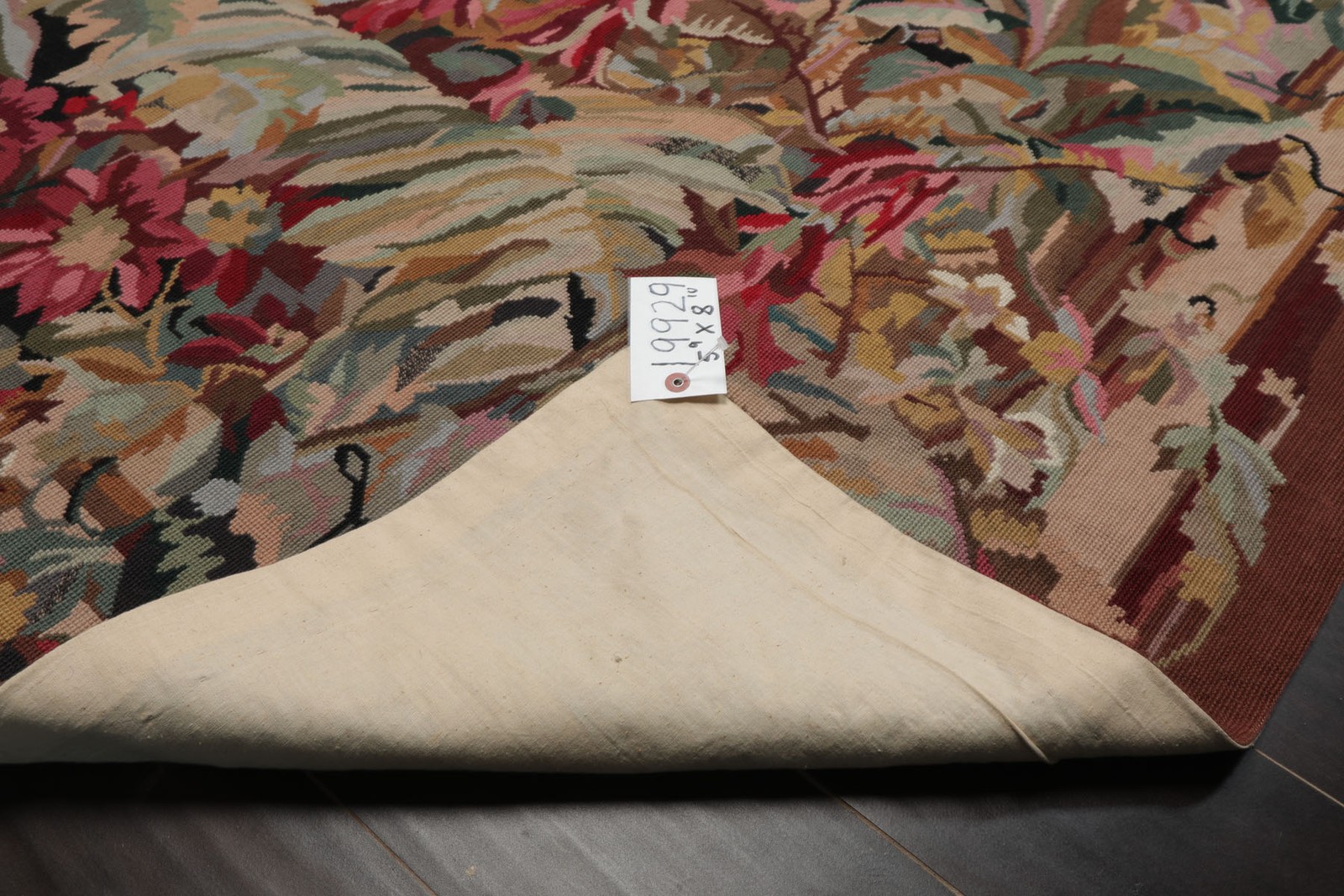 5’9”x8’10” Hand Woven Wool Ivory French Aubusson Tapestry Traditional Rug