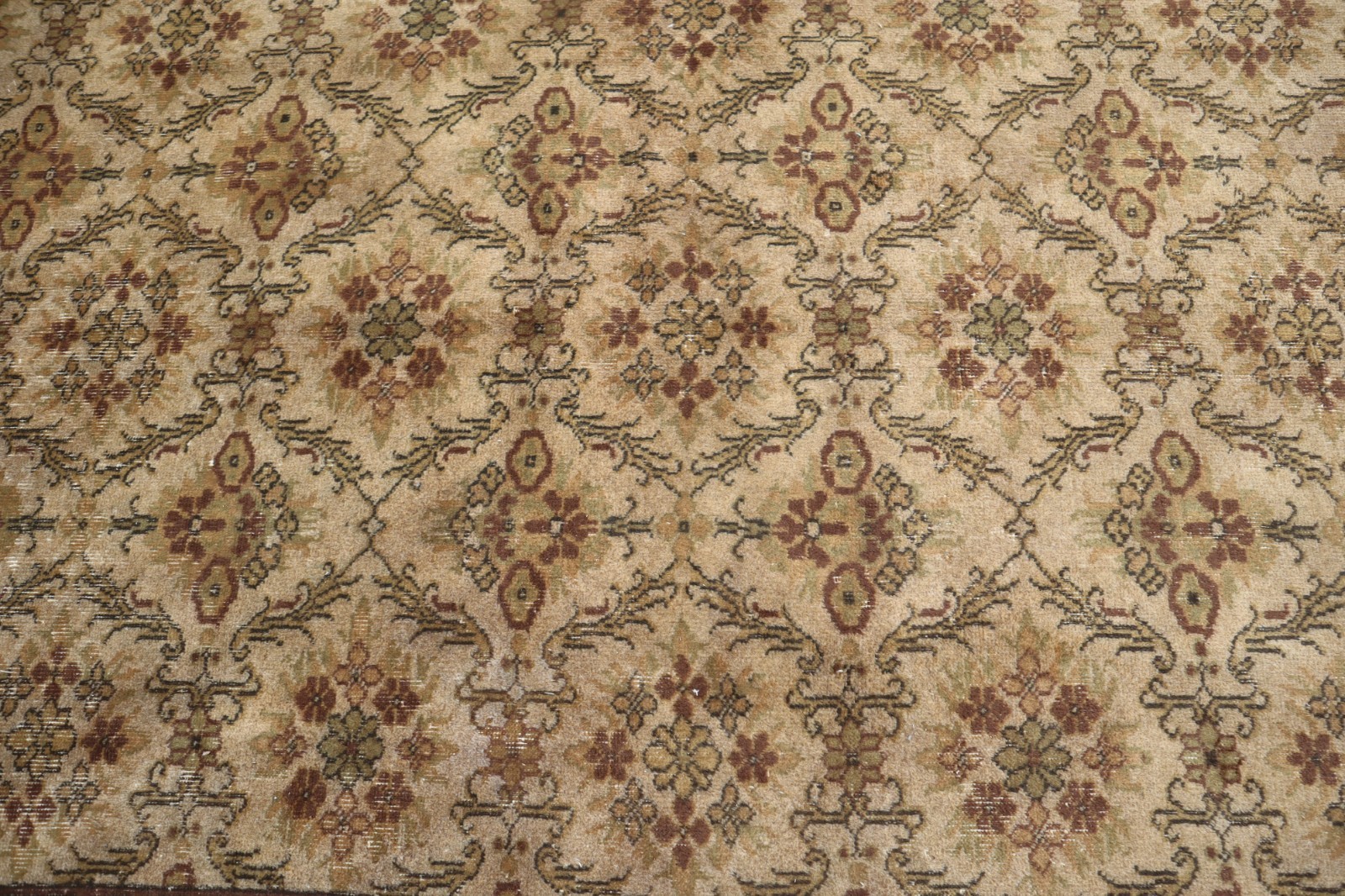 5’6×7’8 ft Oushak Rug, Afghan Handmade Beige Green Rug for Bedroom, Kitchen Rug