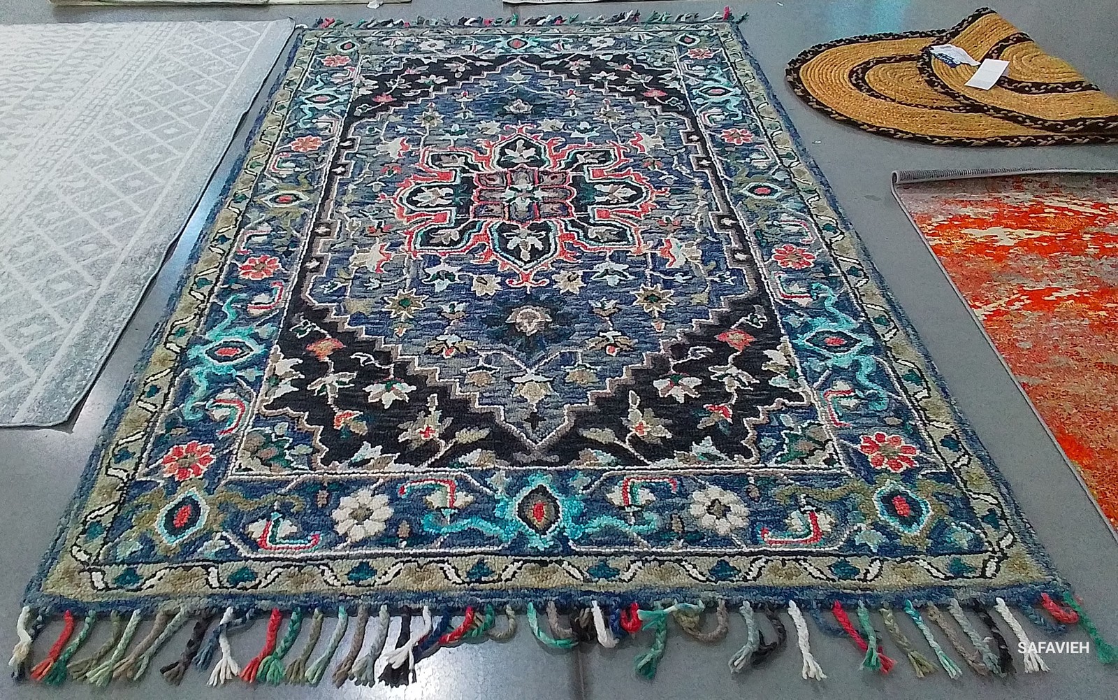 PINK / BLUE 6′-0″ x 9′-0″ Back Stain Rug, Reduced Price 1172805208 APN124U-6