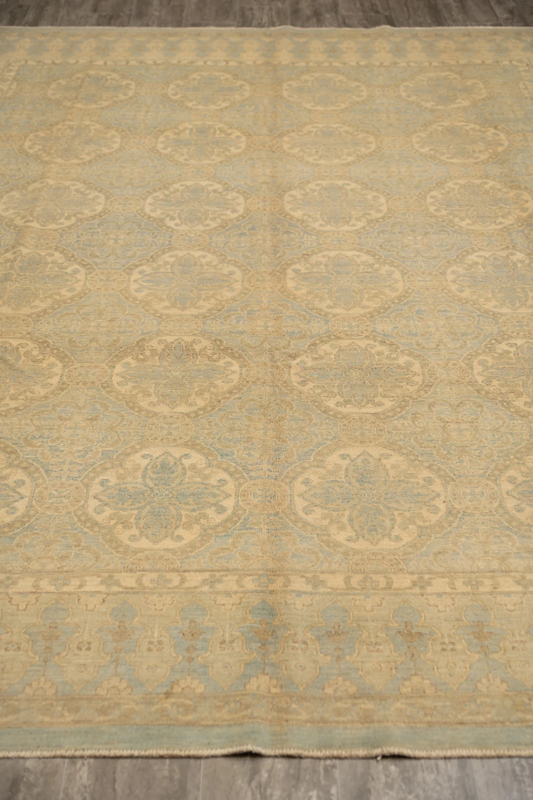 8 .0 x 10.6 New Handmade Ziglar Chobi Rug Neutral Light Green #B-77571