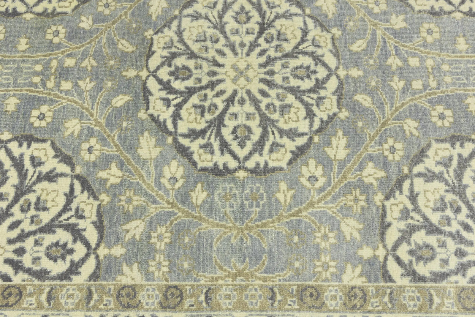 Handmade Muted Floral Transitional Oriental Rug Entryway Decor Carpet 5X8 ft