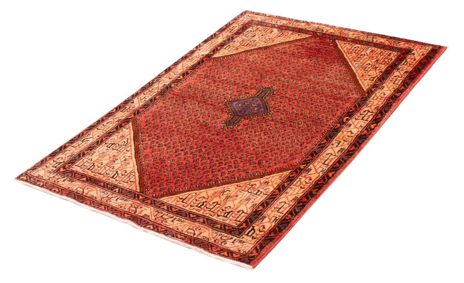 Vintage Hand-Knotted Area Rug 4’4″ x 6’8″ Traditional Oriental Wool Carpet