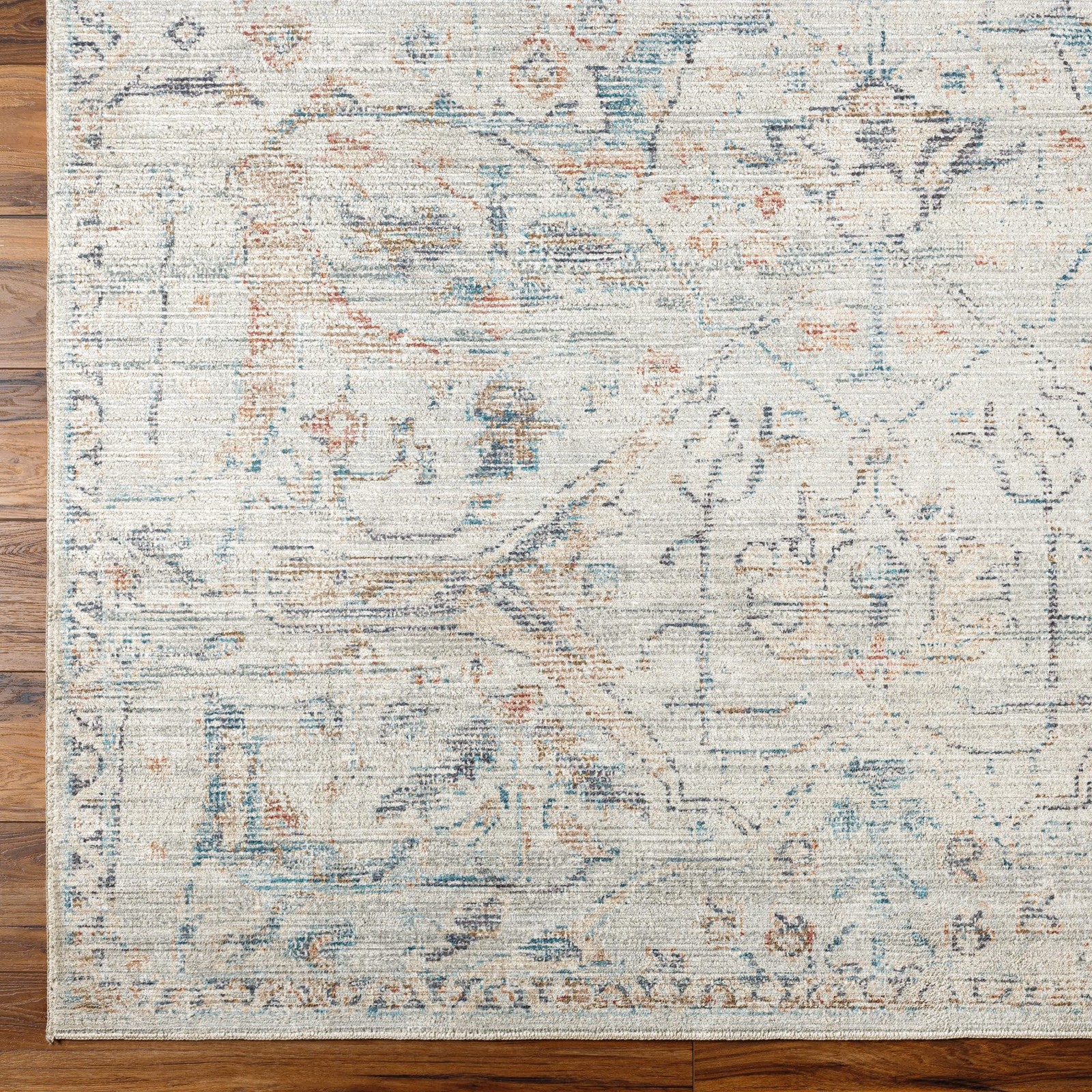 x Becki Owens Marlene Vintage Medallion Area Rug, 7’10” x 10′, Light Blue