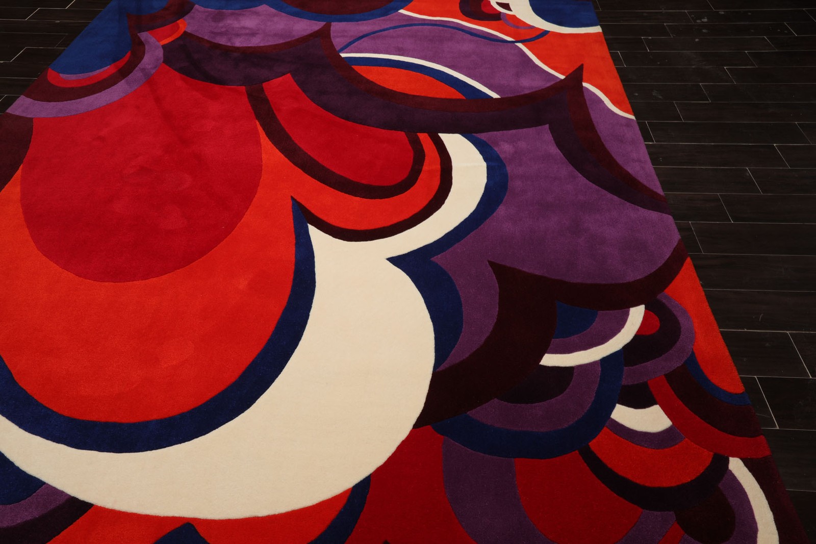 8’11″x11’10” Rare Japanes Hand Hooked New Zealand Wool Art Deco Plush Pile Rug