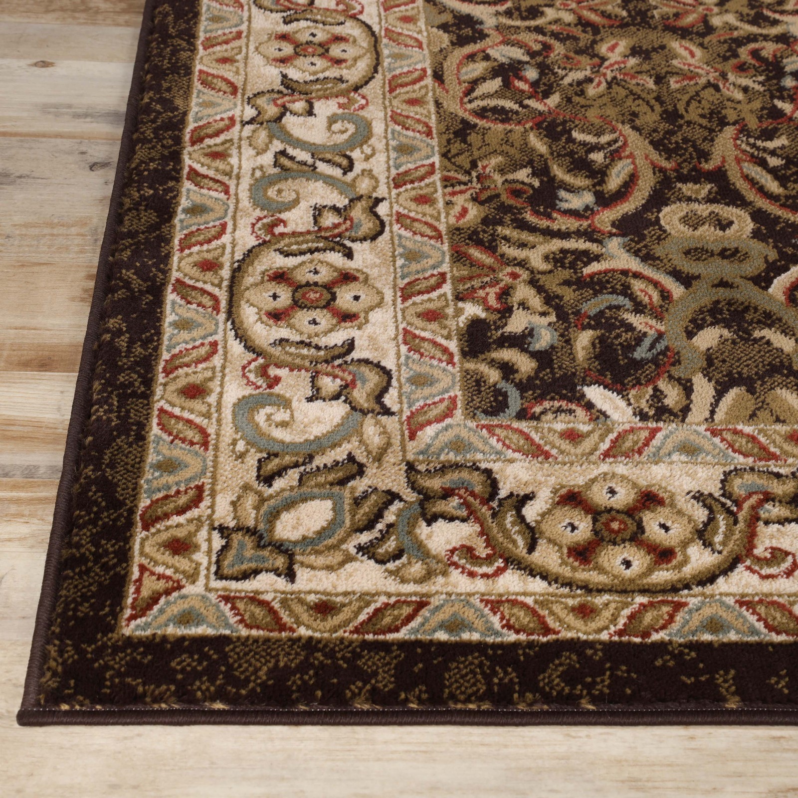 Traditional Scroll Floral Colorfast Runner Rugs Stain & Moth Resistant Area Rug