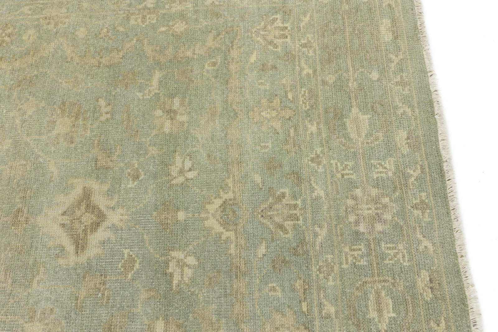 Handmade Muted Aqua Green Floral Oriental Rug Living Room Decor Carpet 6X9 ft