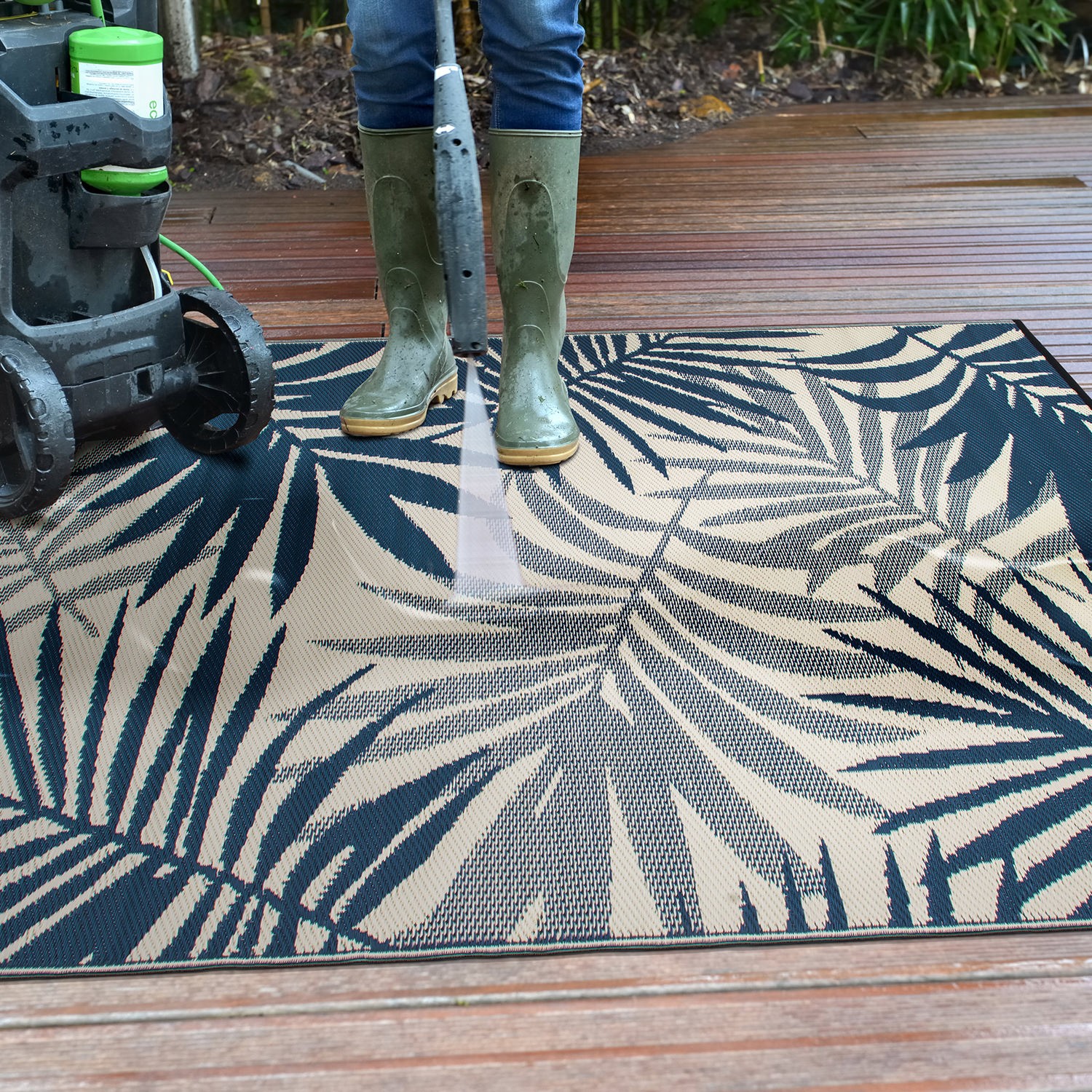 Rugshop Outdoor Rug Modern Floral Reversible Plastic Outdoor Carpet For Patio